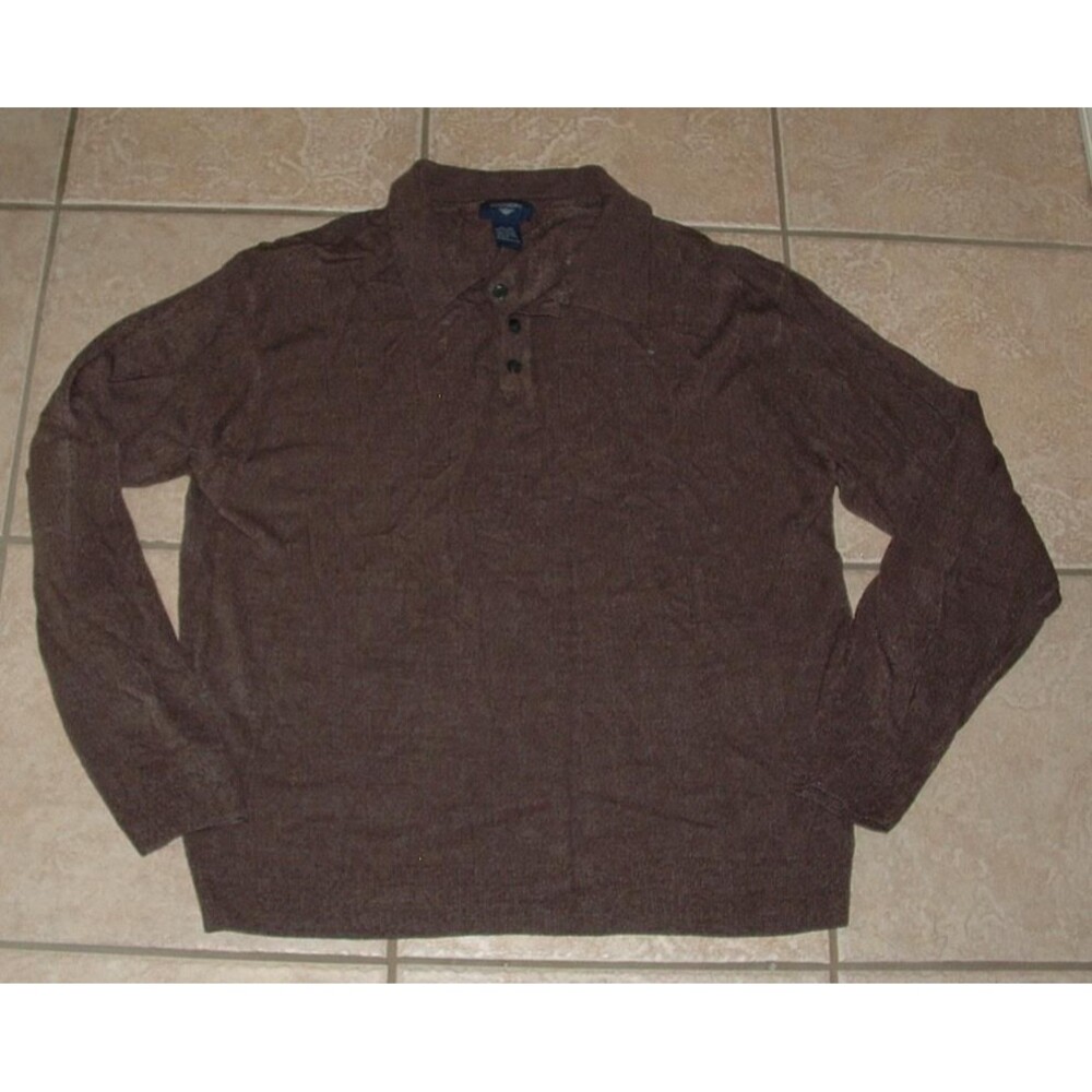 DOCKERS Mens Sz XL Dark Brown Casual or Dress Stretchy Lightweight Sweater